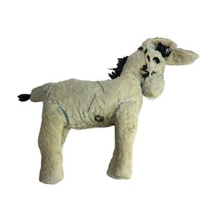 vintage wind up musical plush donkey